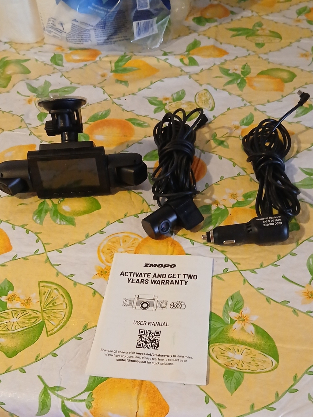 Zmodo Dashboard Camera +  Back Camera And Mount And Cables - Black